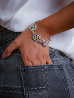 Seven Chakra Silver Bracelet