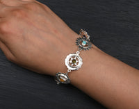 Seven Chakra Silver Bracelet