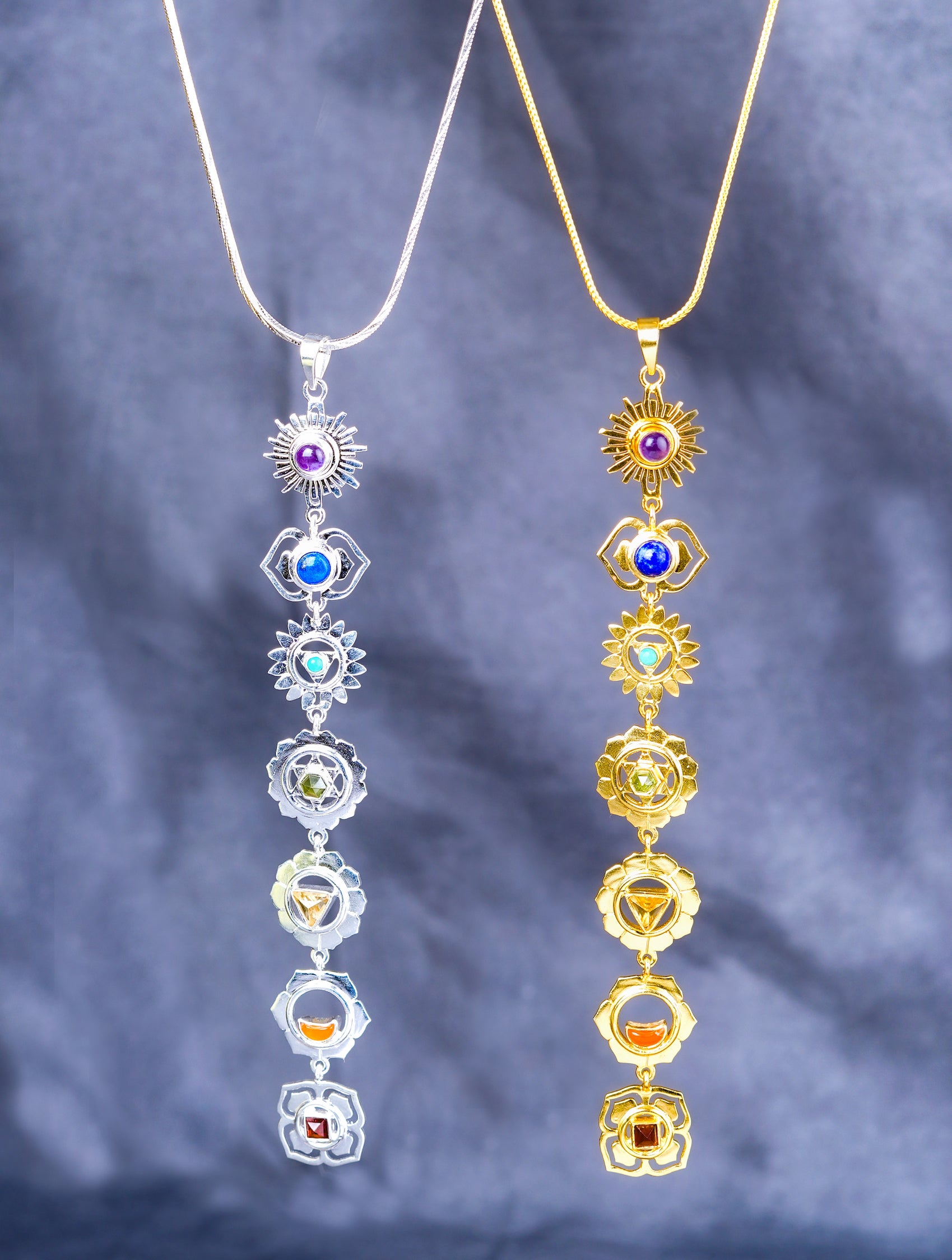 'Balance Your Life' Silver Seven Chakra Pendant