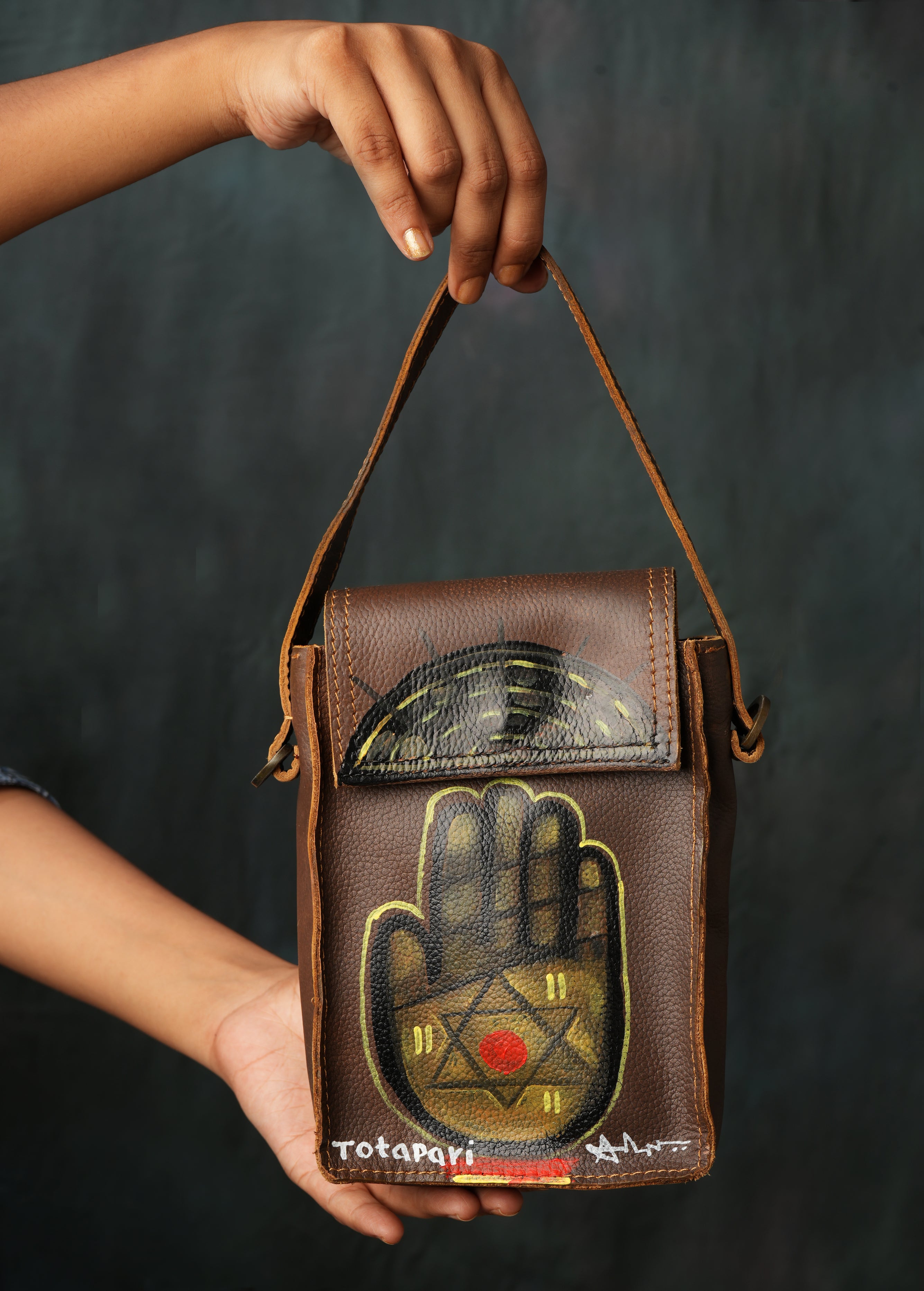 Hamsa Hand Painted  Sling