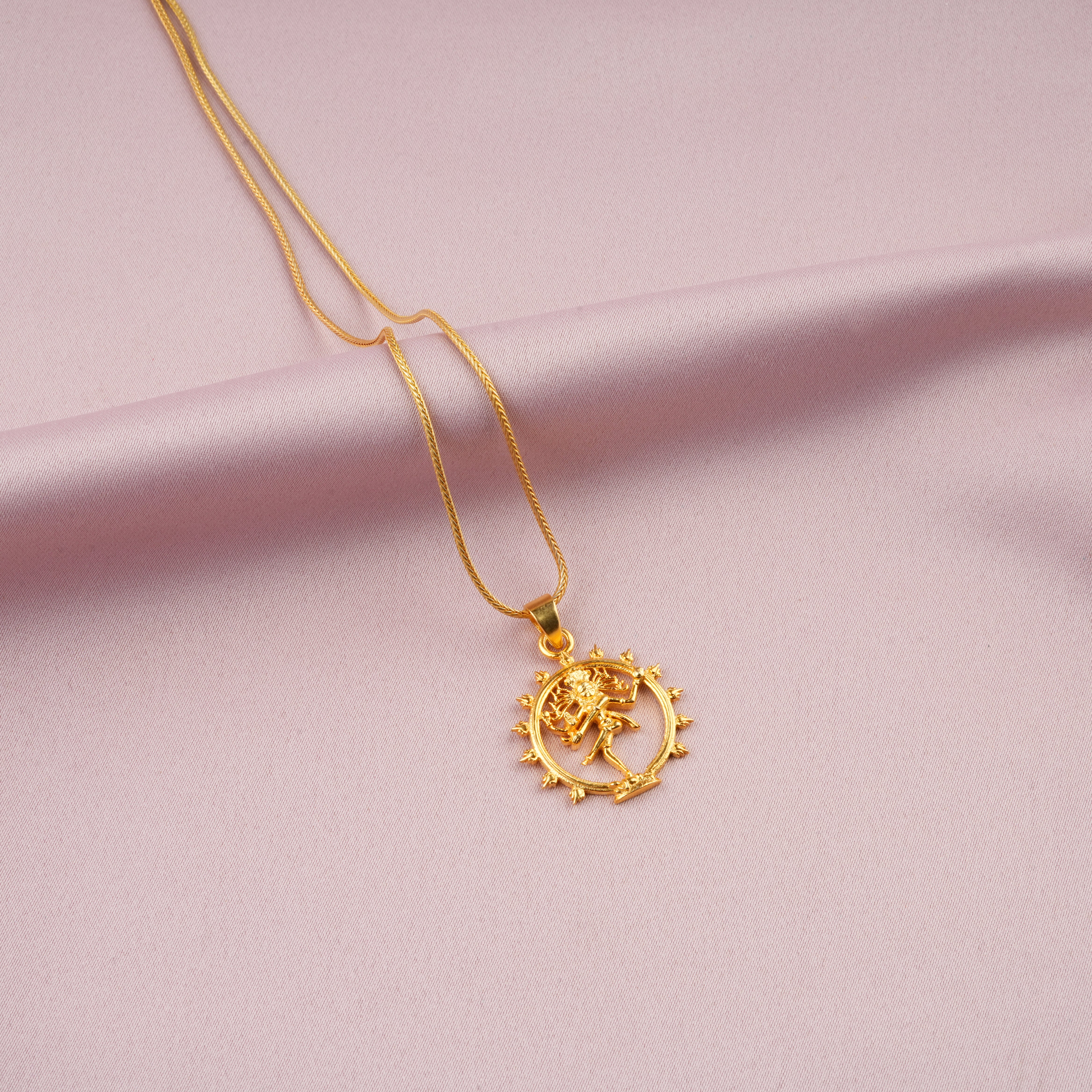 Cosmic Dance Natraja Gold Plated Silver Pendant