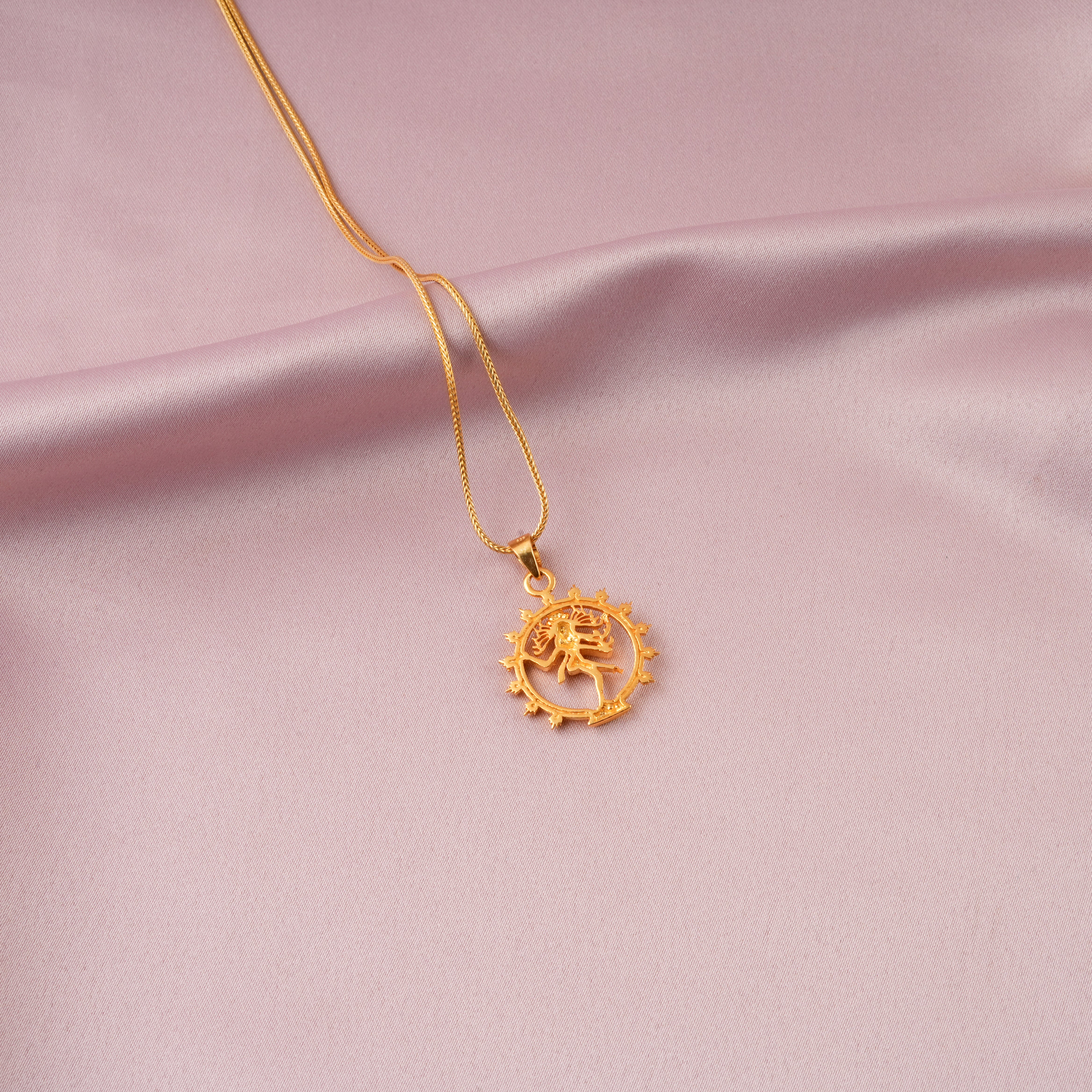 Cosmic Dance Natraja Gold Plated Silver Pendant