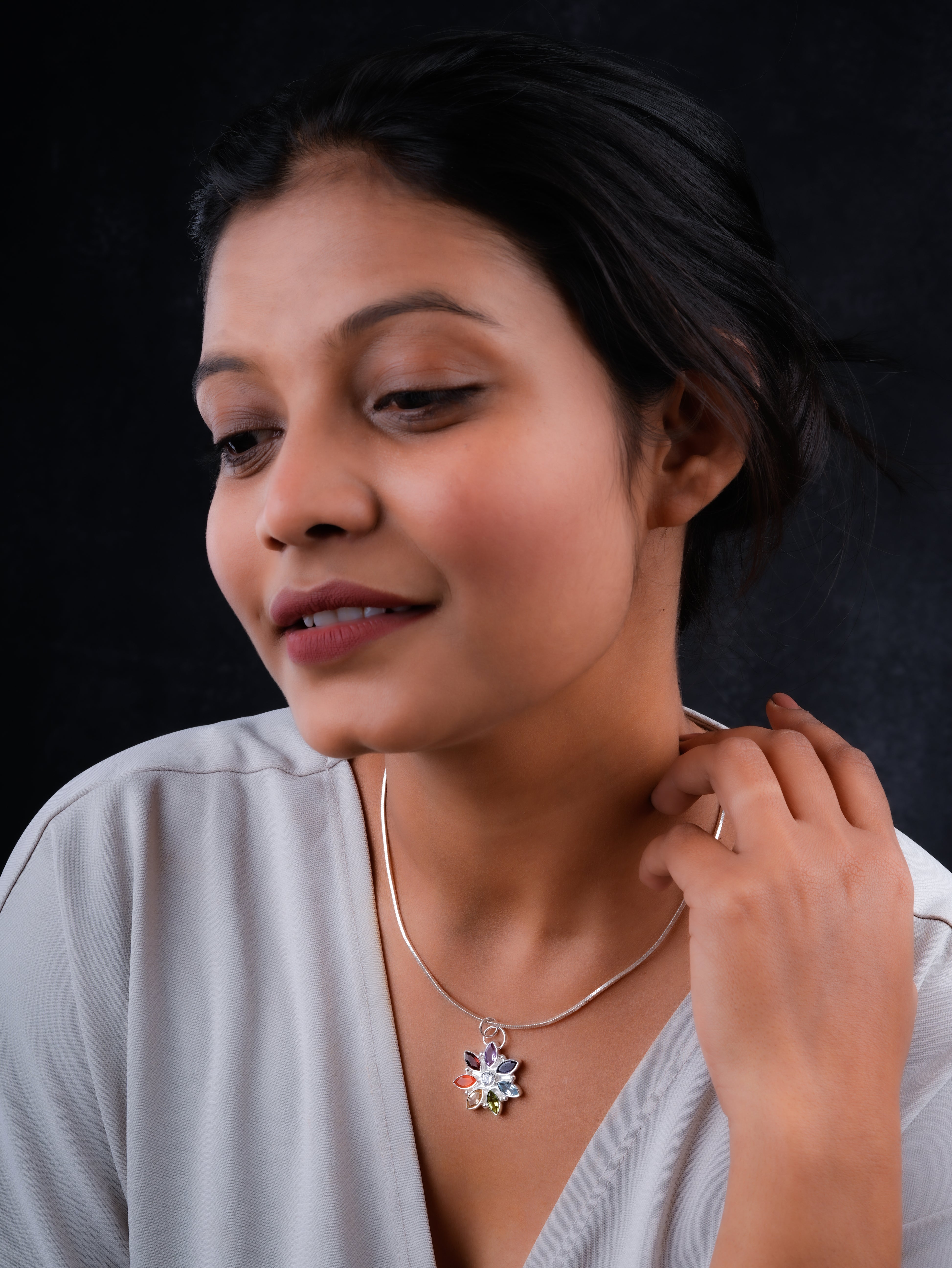 The Chakra Star Silver Pendant