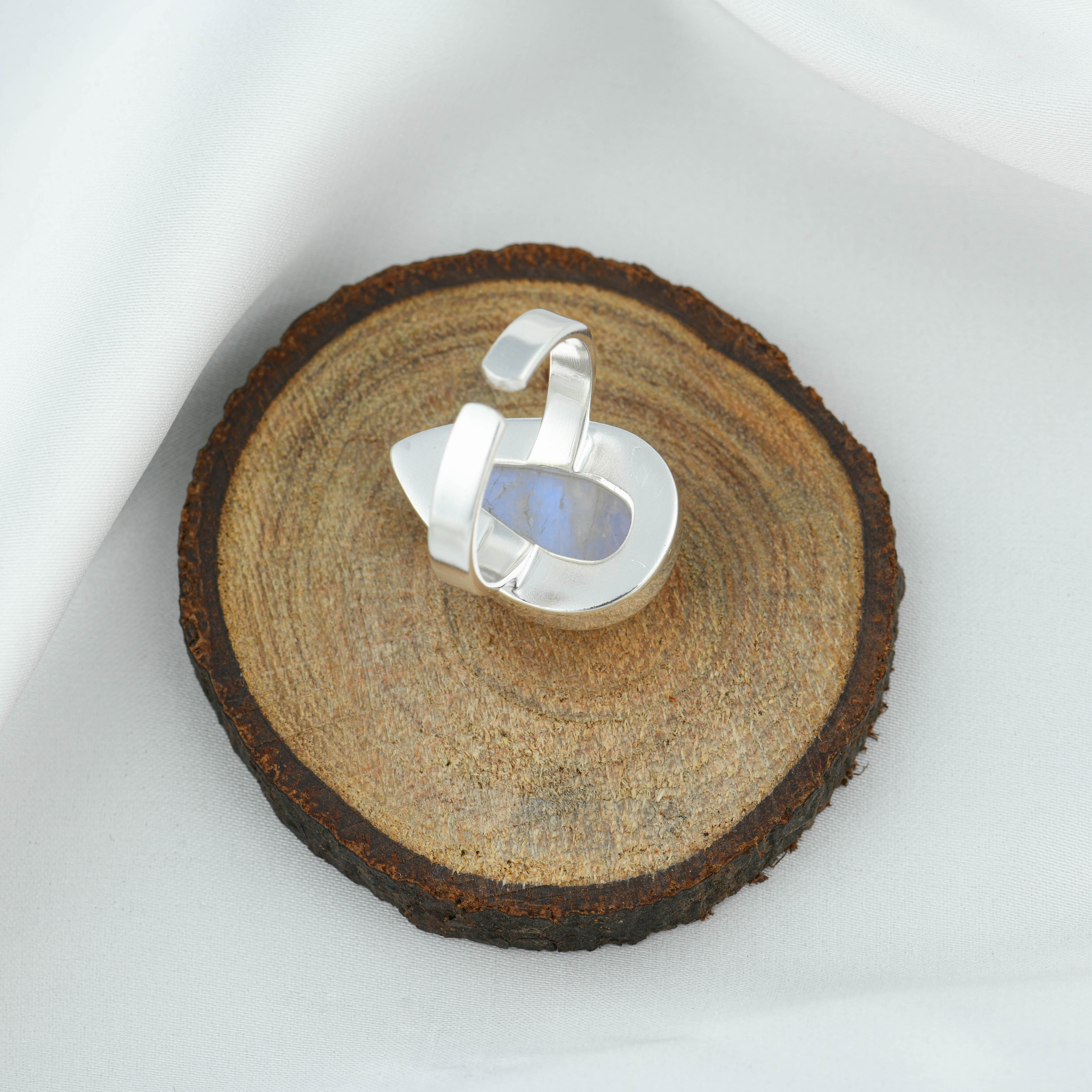 Moonstone Droplet Ring