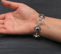 Seven Chakra Silver Bracelet