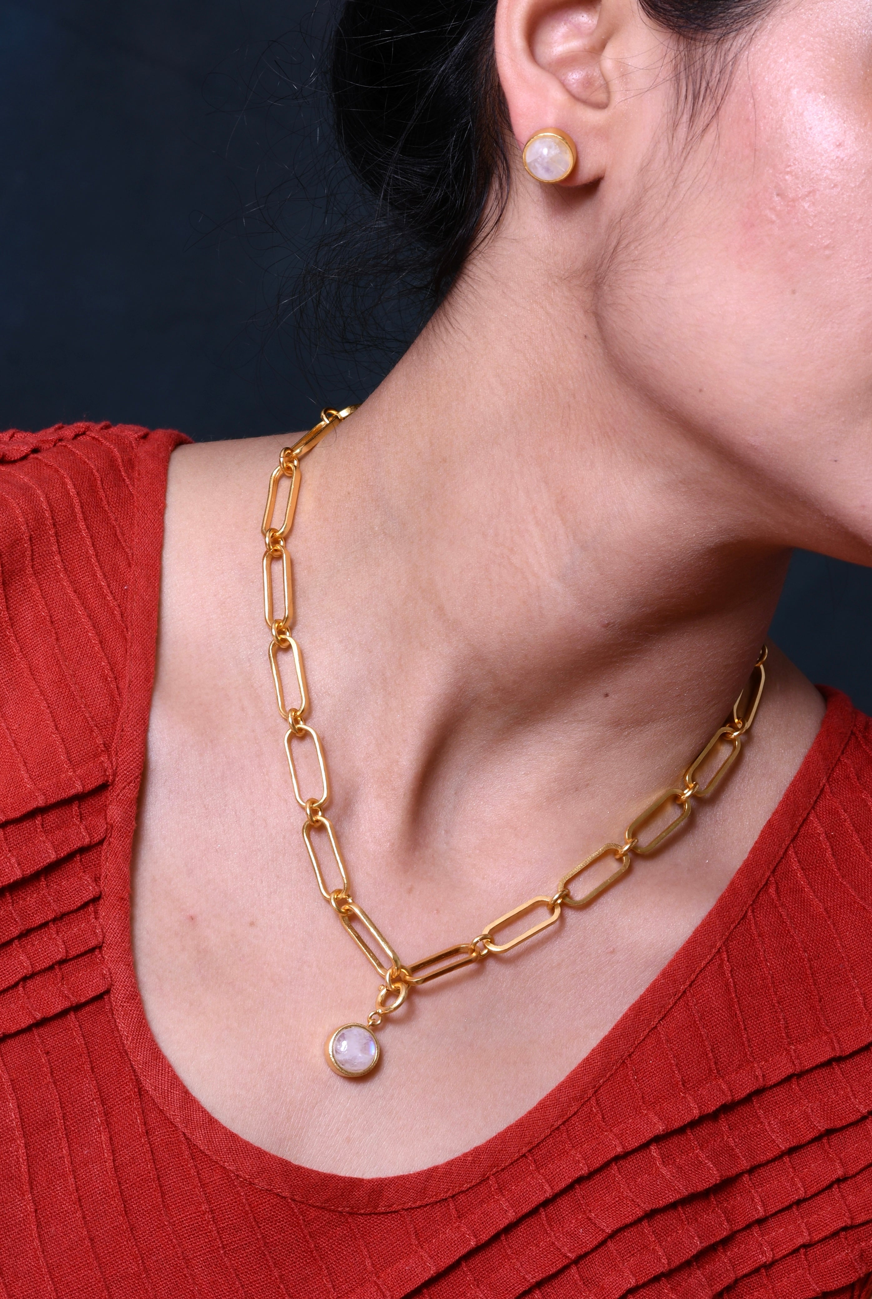 Moonstone Linked Necklace