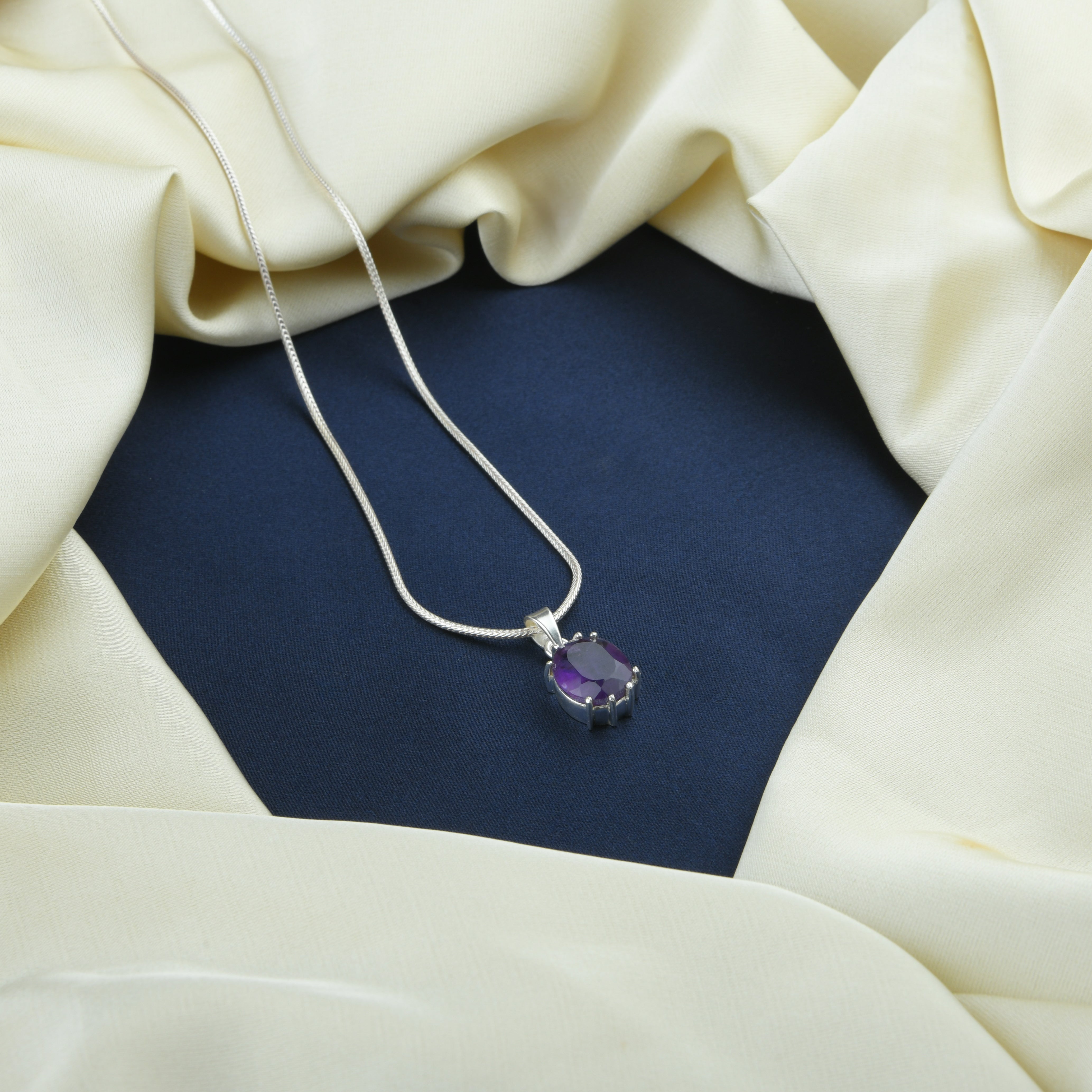 Silver And Amethyst Chakra Necklace