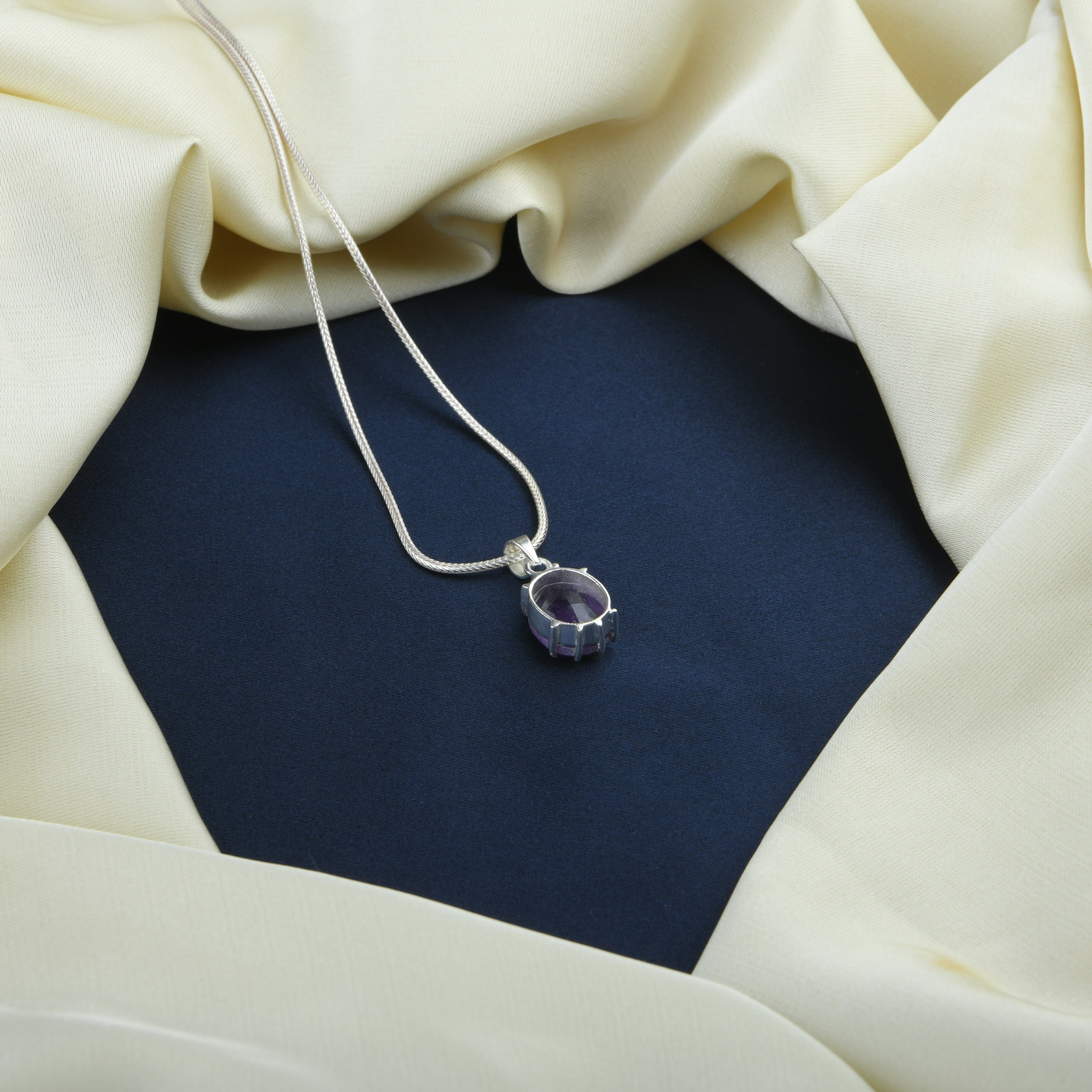 Silver And Amethyst Chakra Necklace