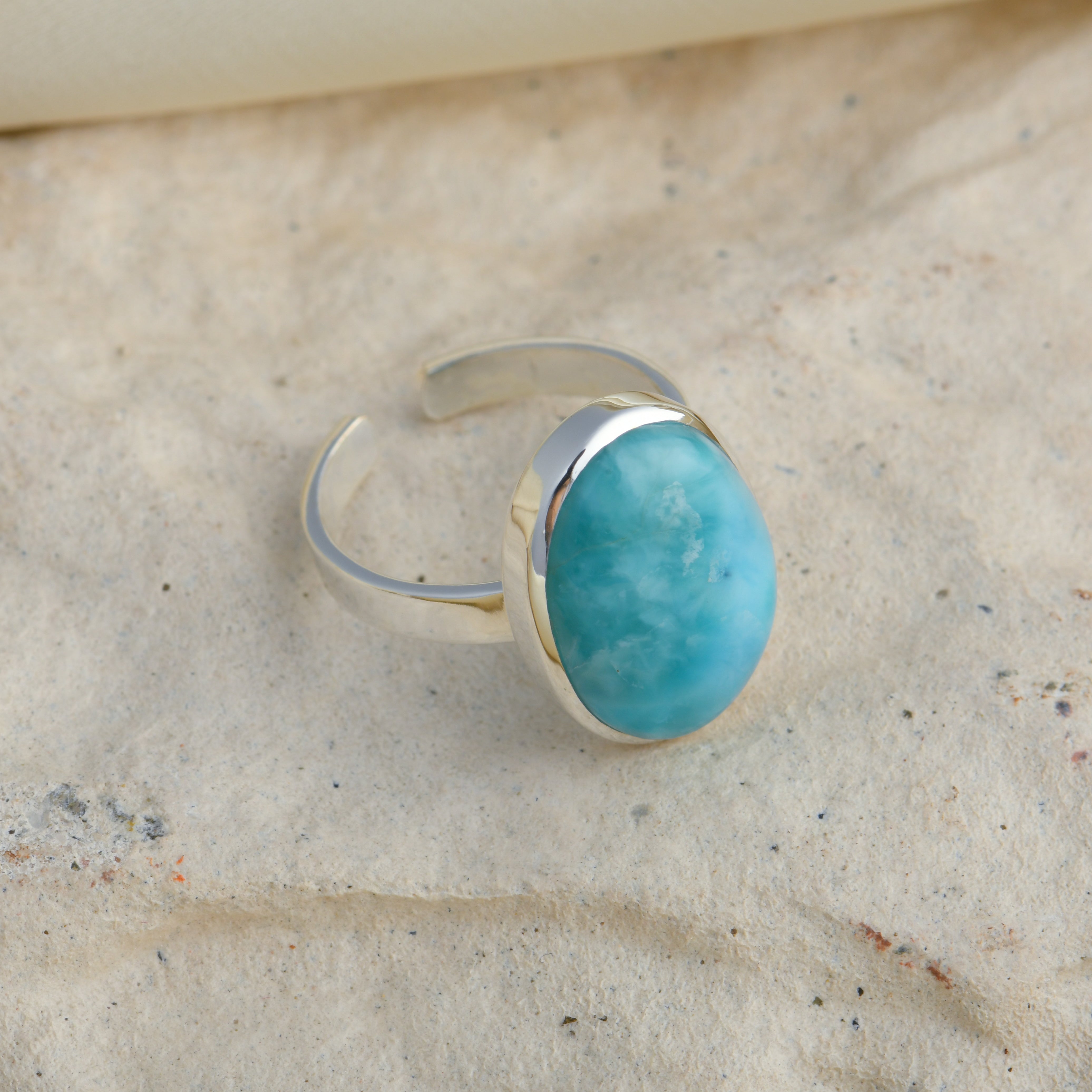 Oval Larimar Silver Stone