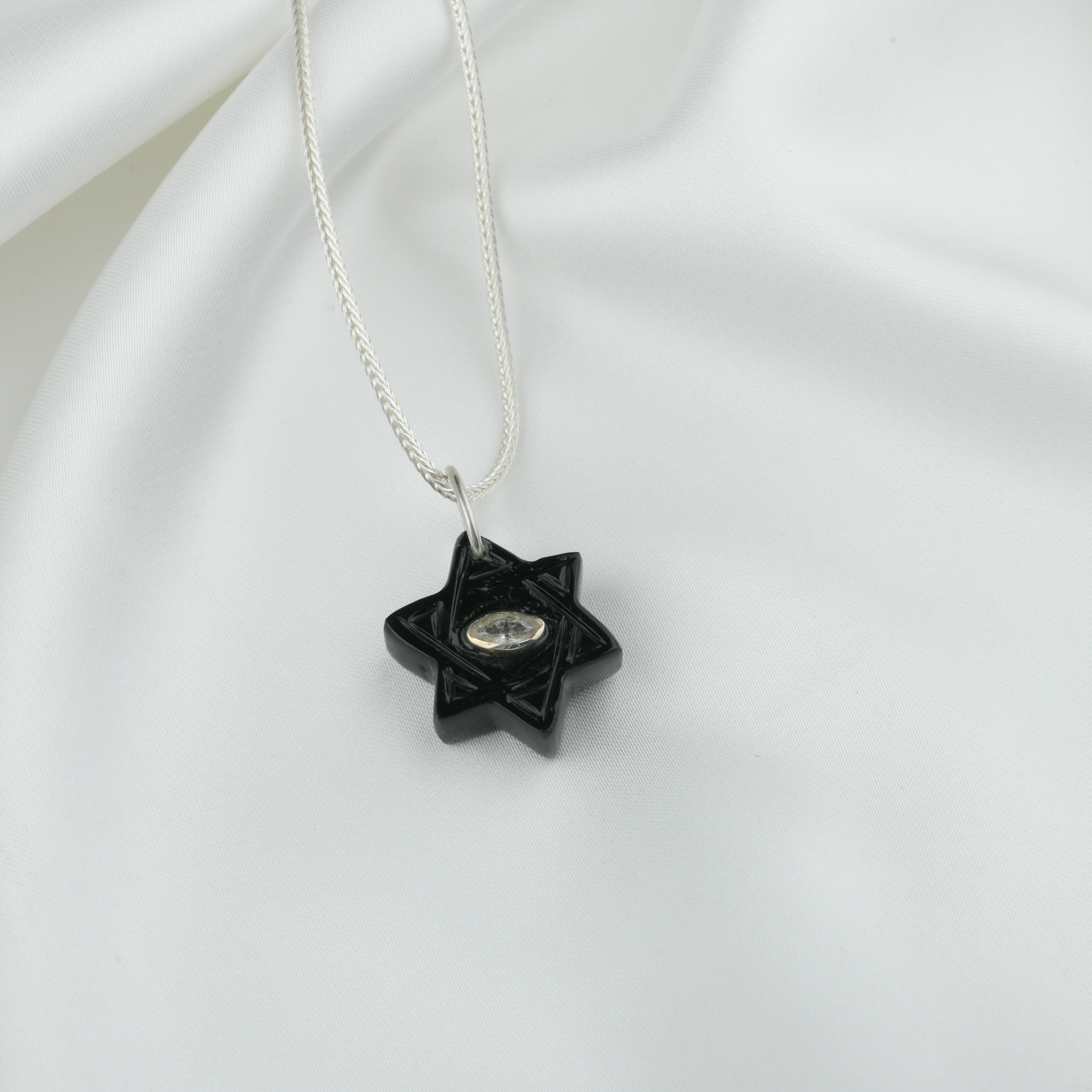 Evil Eye Black Onyx Star Pendant