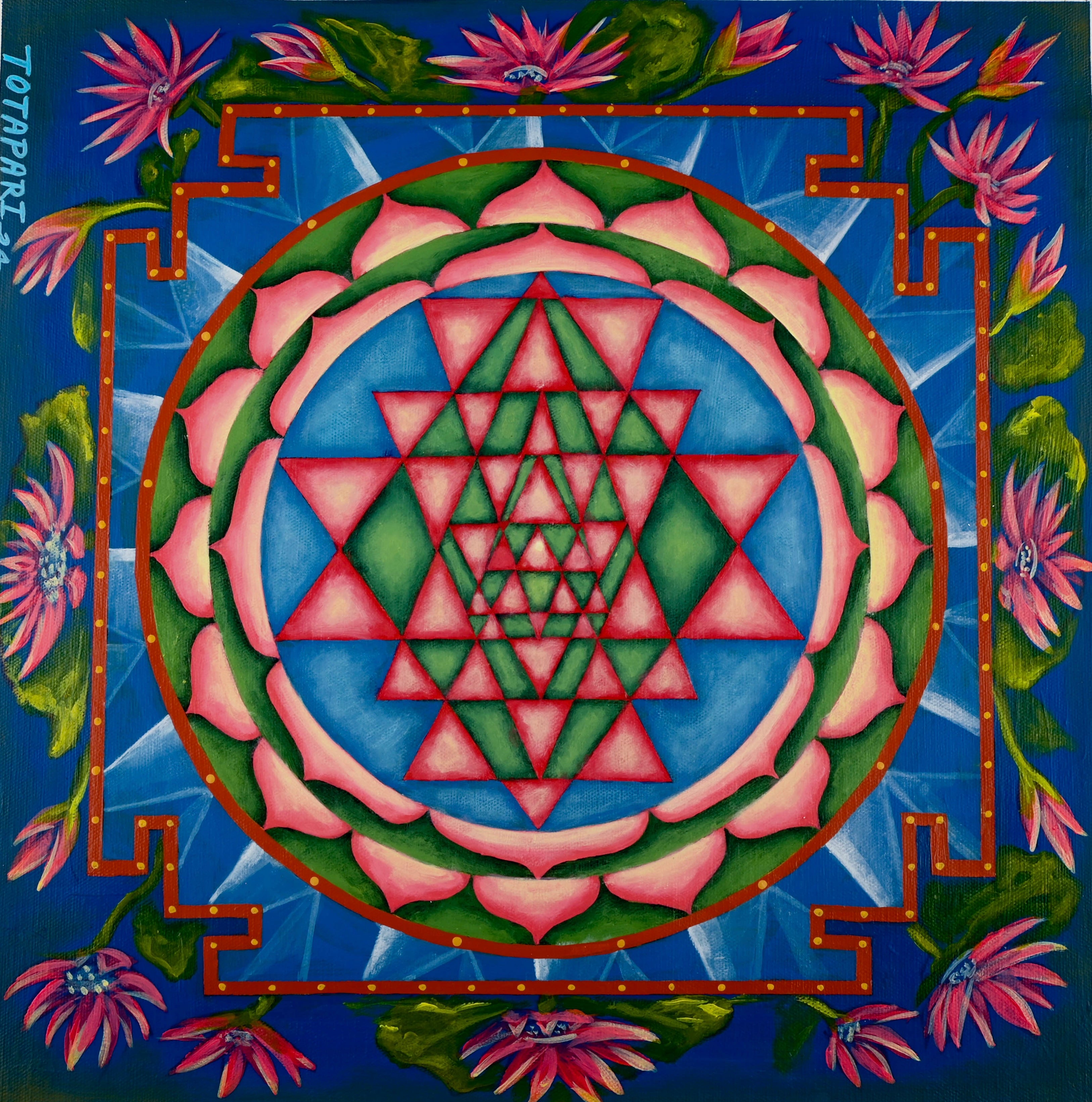 Sri Yantra Hand Painting